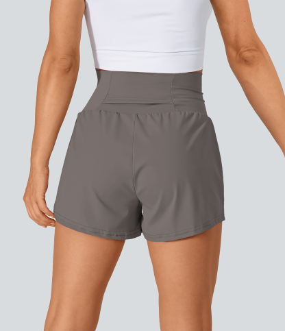 Airy Super High Waisted Cool Touch Yoga Shorts with Pockets