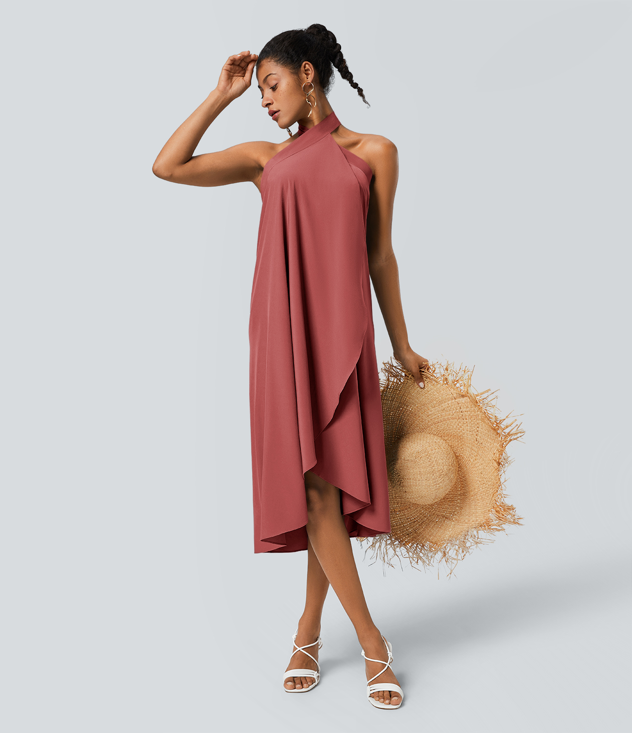 High Waisted Wrapped Tie Back Quick Dry Skirt