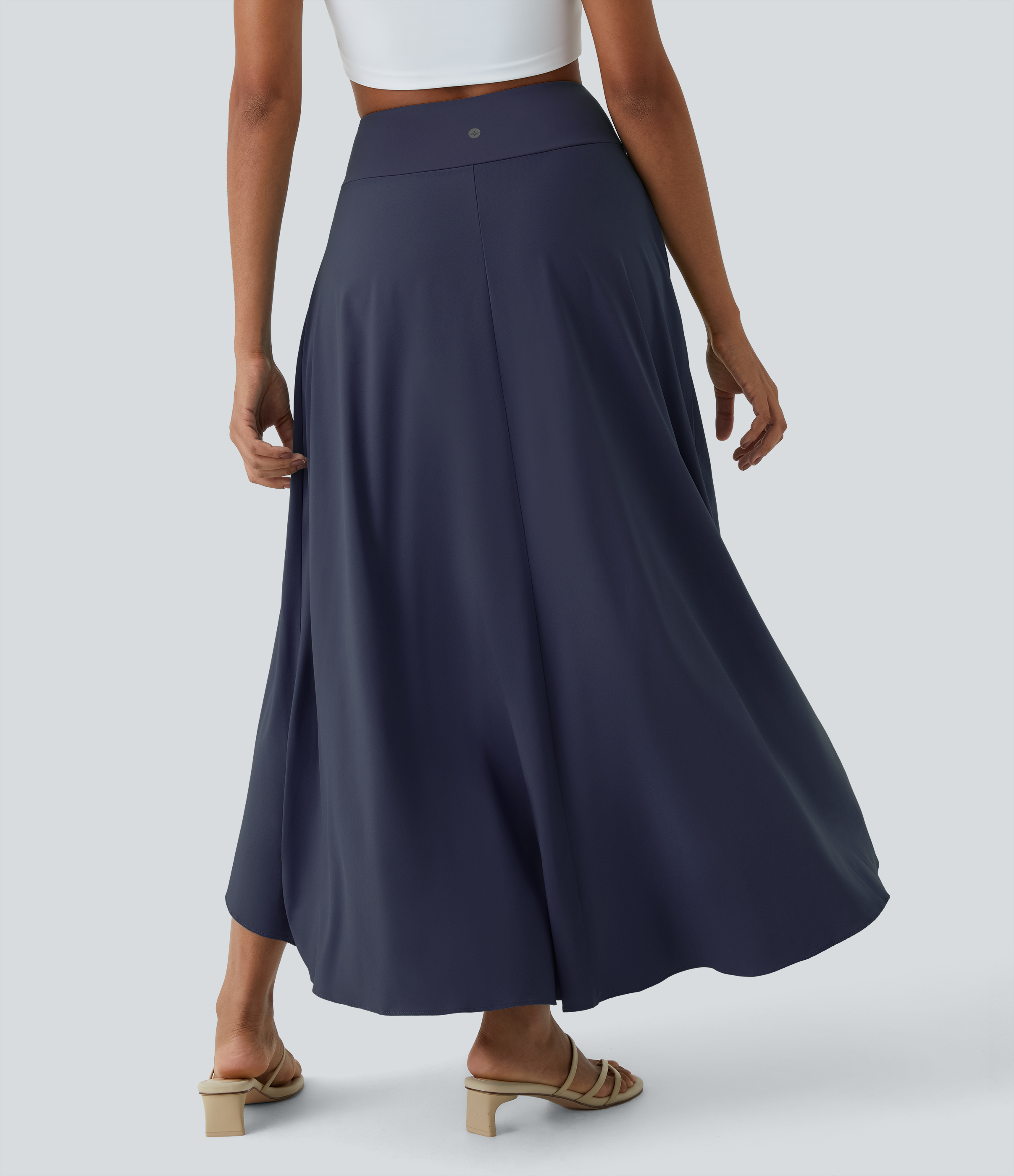 High Waisted High Low Ruffle 2-in-1 Flowy Quick Dry Casual Regular Maxi Skirt