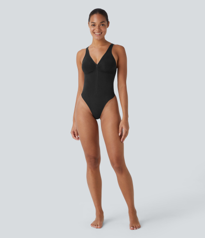 Flow Zipper Tummy Control Lounge Shapewear Bodysuit