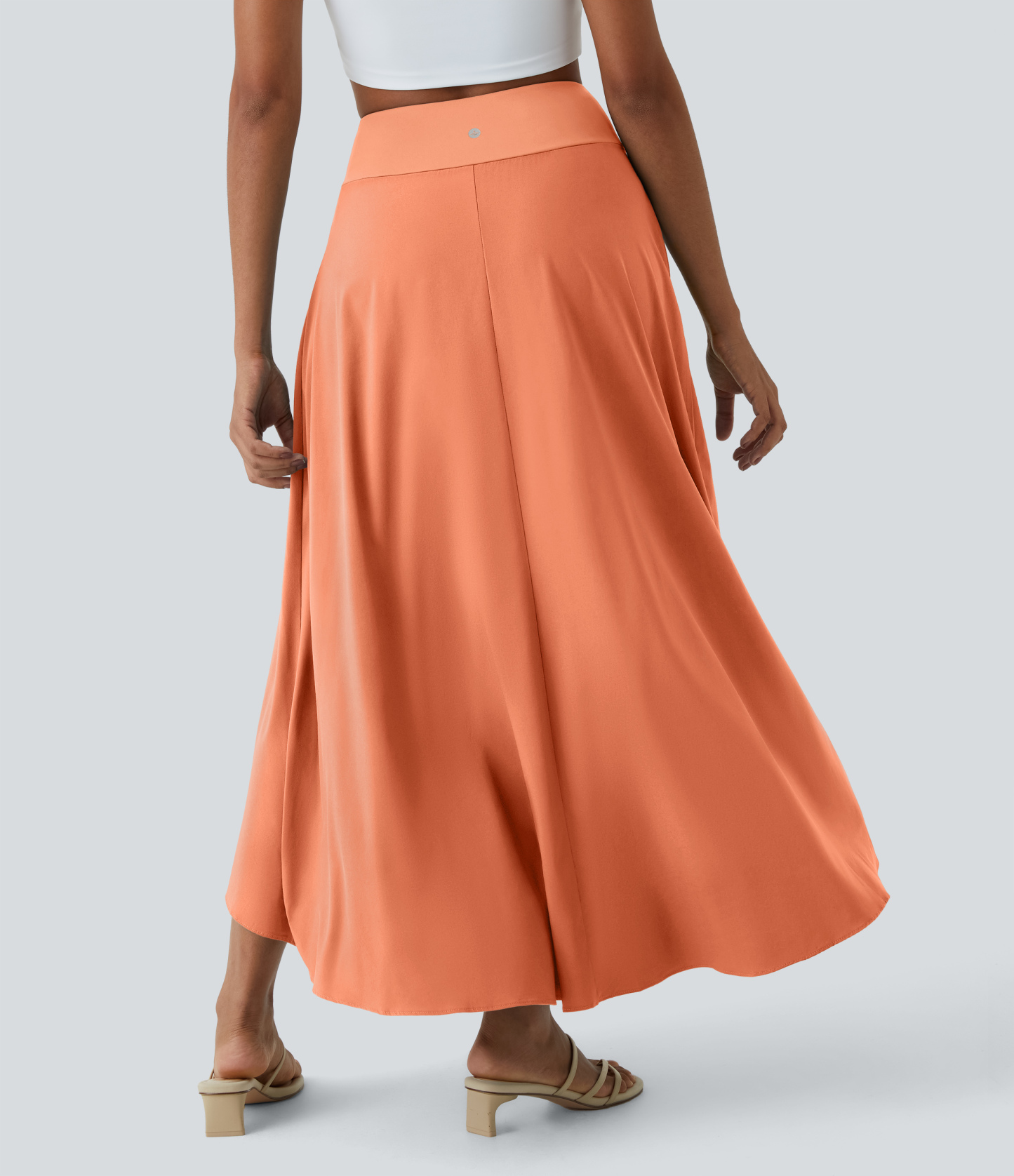 High Waisted High Low Ruffle 2-in-1 Flowy Quick Dry Casual Regular Maxi Skirt