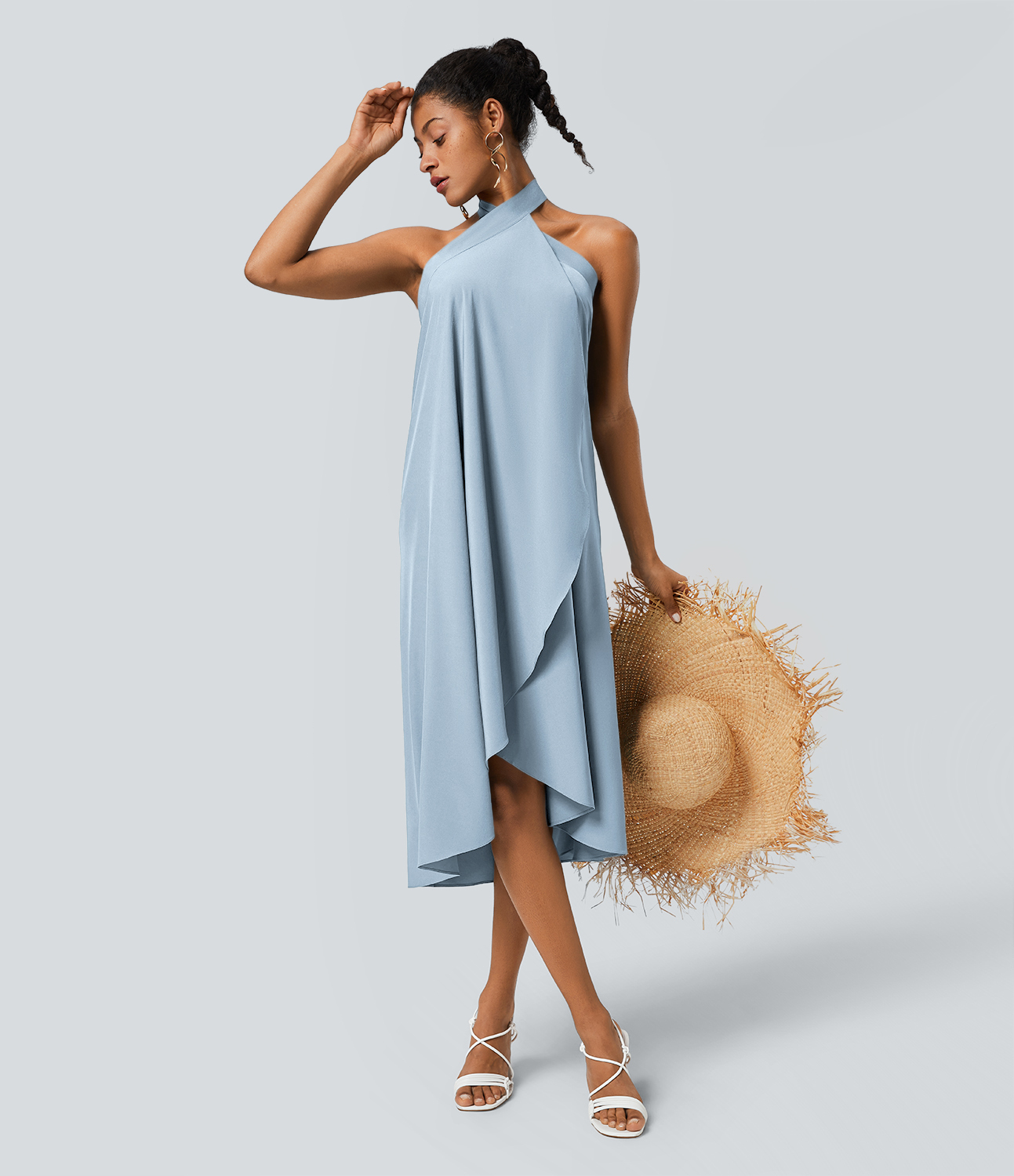 High Waisted Wrapped Tie Back Quick Dry Skirt