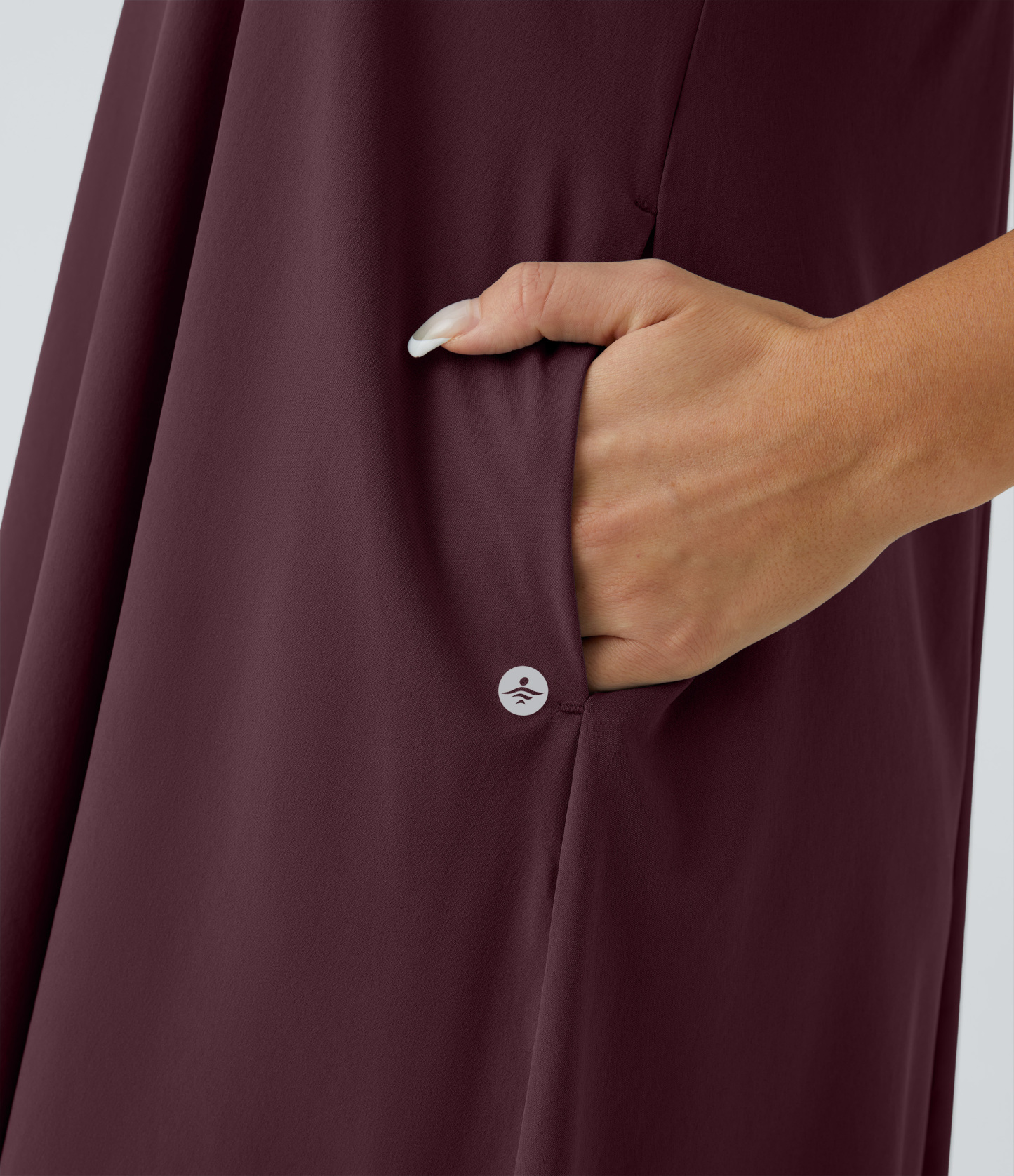 Backless Racerback Side Pocket High Low Flowy Midi Quick Dry Casual Dress