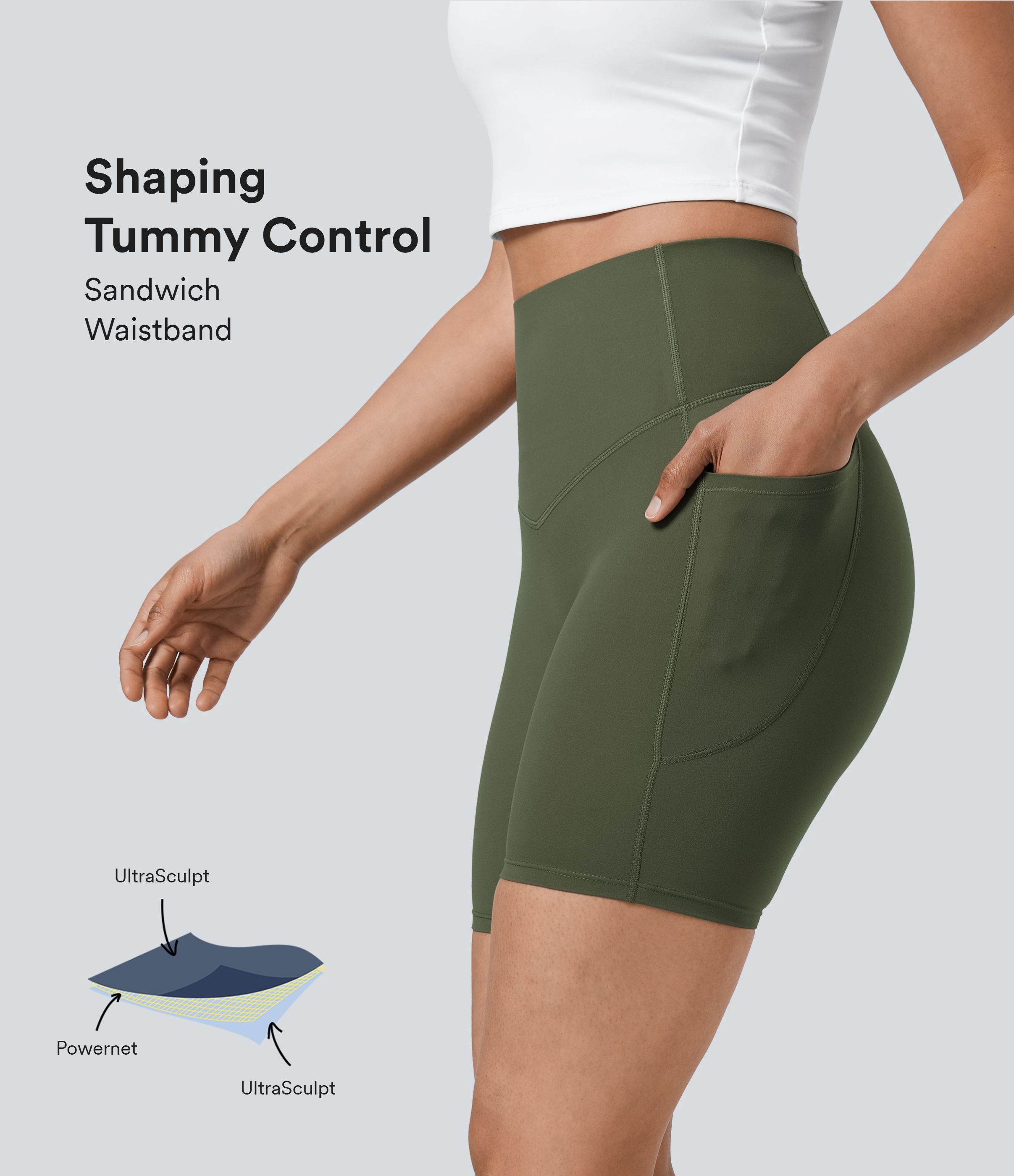 Halara UltraSculpt™ SoCinched High Waisted Tummy Control Pocket Shapin