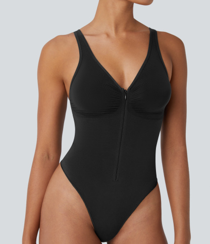Flow Zipper Tummy Control Lounge Shapewear Bodysuit