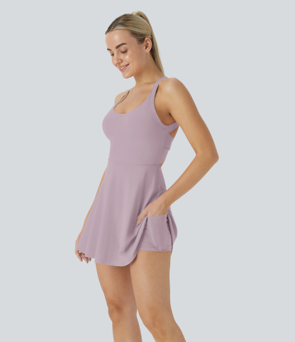 Airy Backless Twisted Cool Touch Dance Active Dress-Easy Peezy Edition