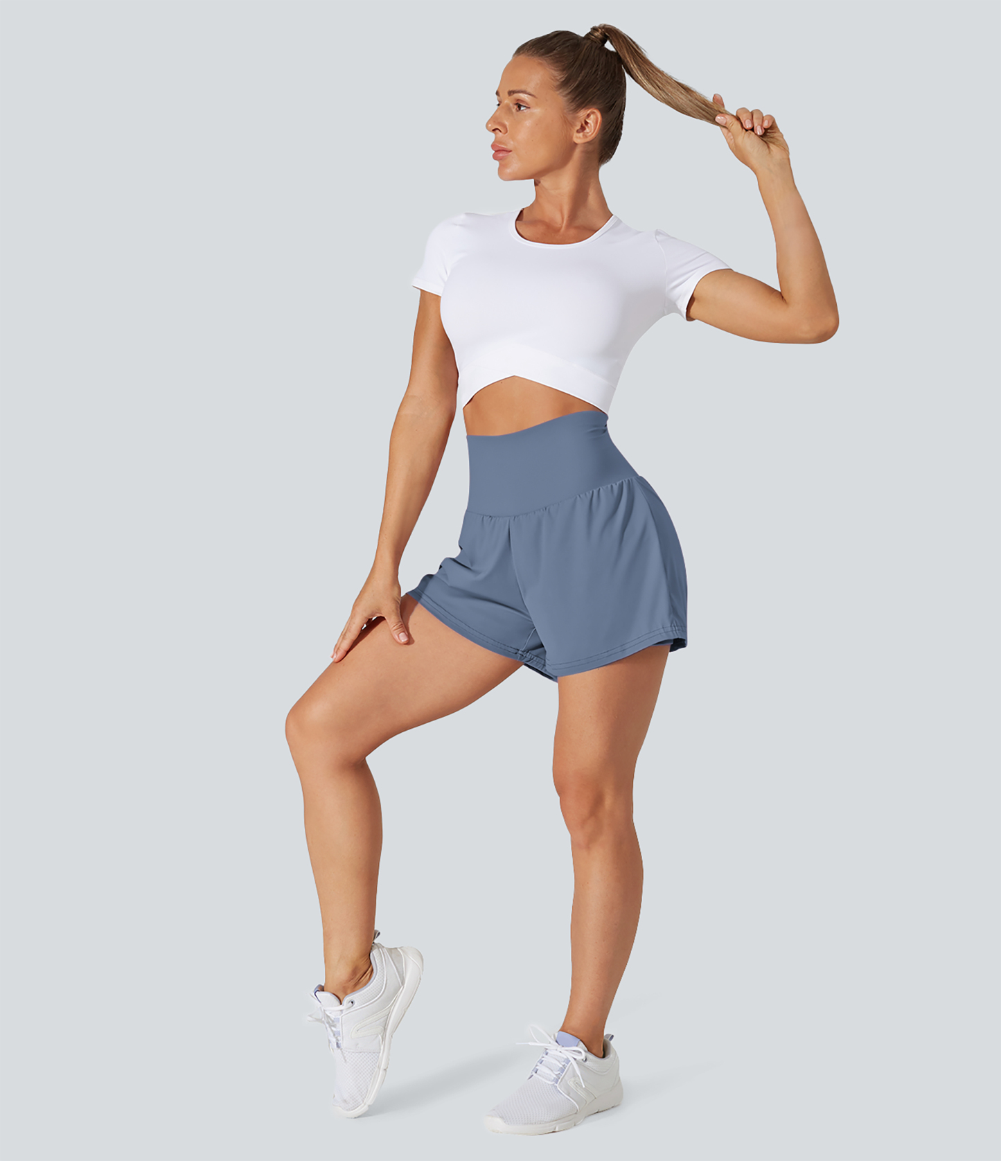 Airy Super High Waisted Cool Touch Yoga Shorts with Pockets