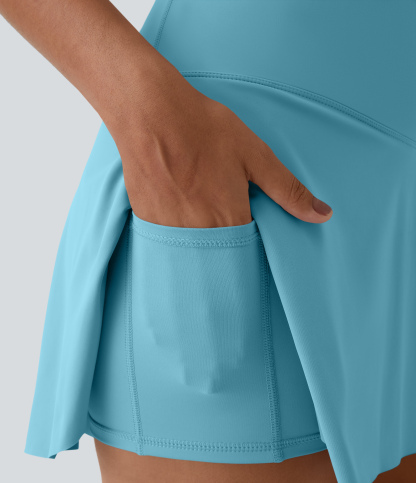 Airy Crossover 2-in-1 Side Pocket Cool Touch Mini Tennis Skirt-Lucid-UPF50+
