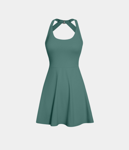 Airy Backless Twisted Cool Touch Dance Active Dress-Easy Peezy Edition