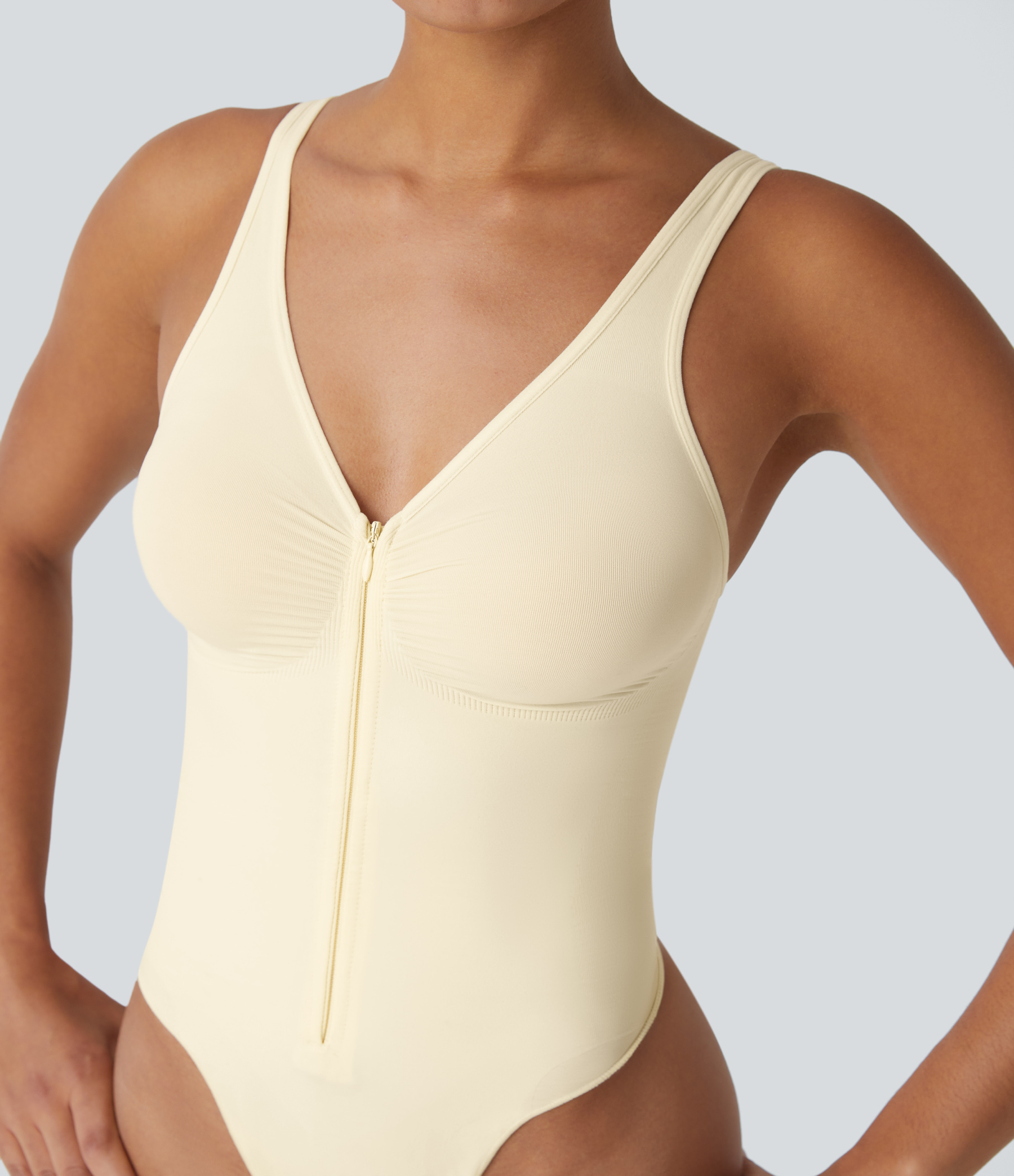 Flow Zipper Tummy Control Lounge Shapewear Bodysuit
