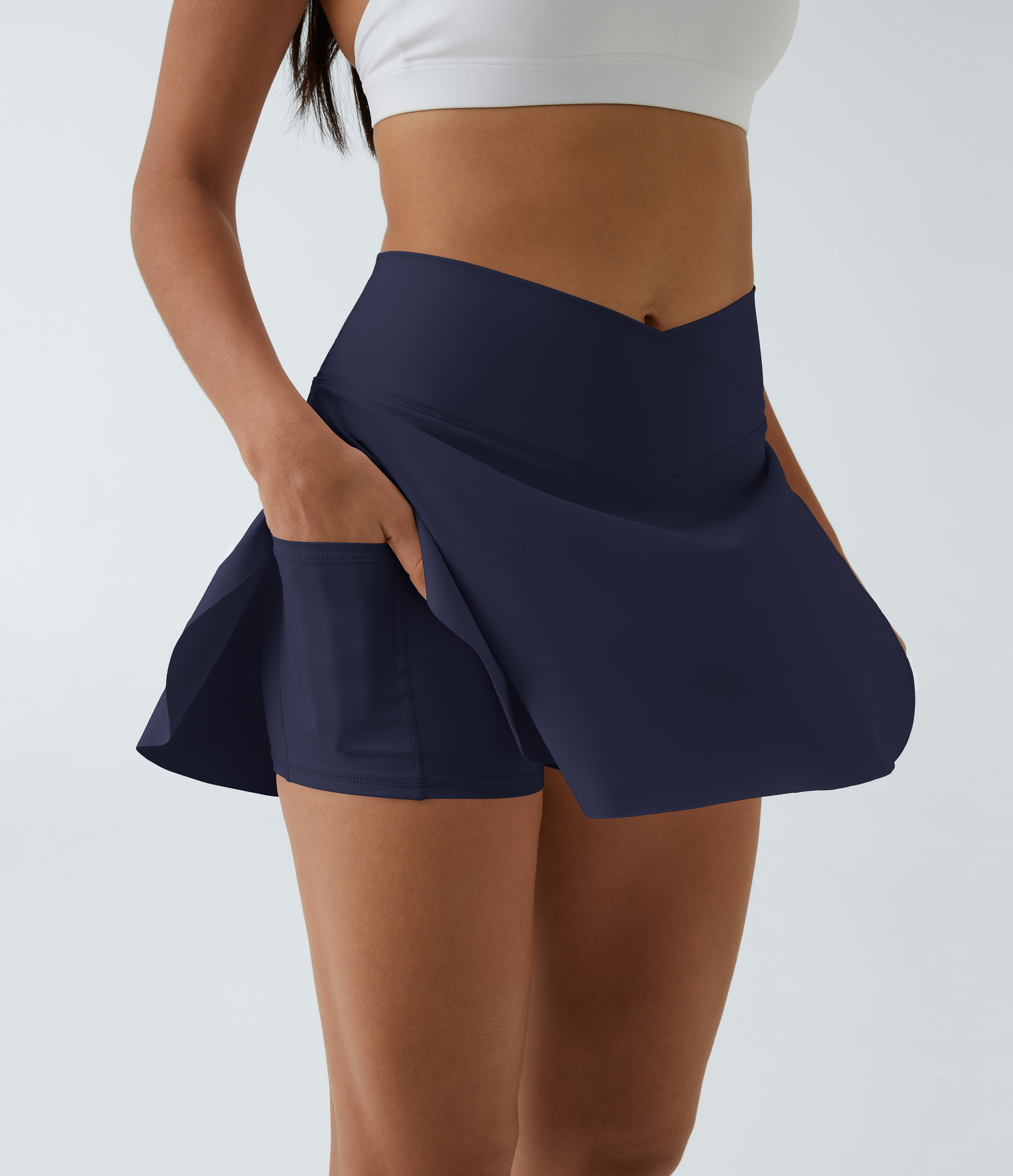 SoftlyZero™ Airy Crossover Pocket 2-in-1 Cool Touch Tennis Skirt-Lucid