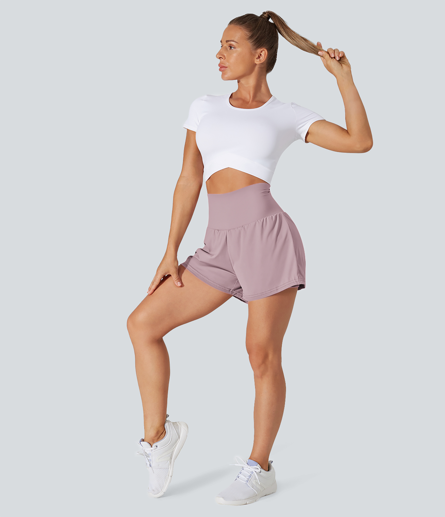 Airy Super High Waisted Cool Touch Yoga Shorts with Pockets