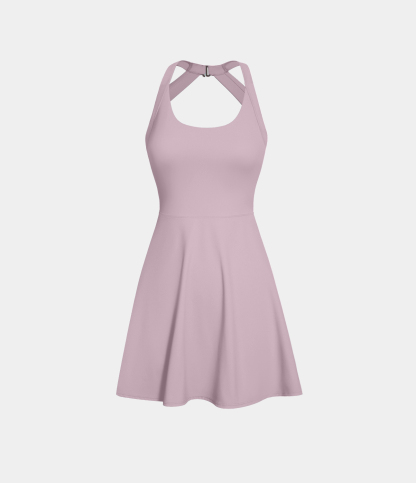 Airy Backless Twisted Cool Touch Dance Active Dress-Easy Peezy Edition