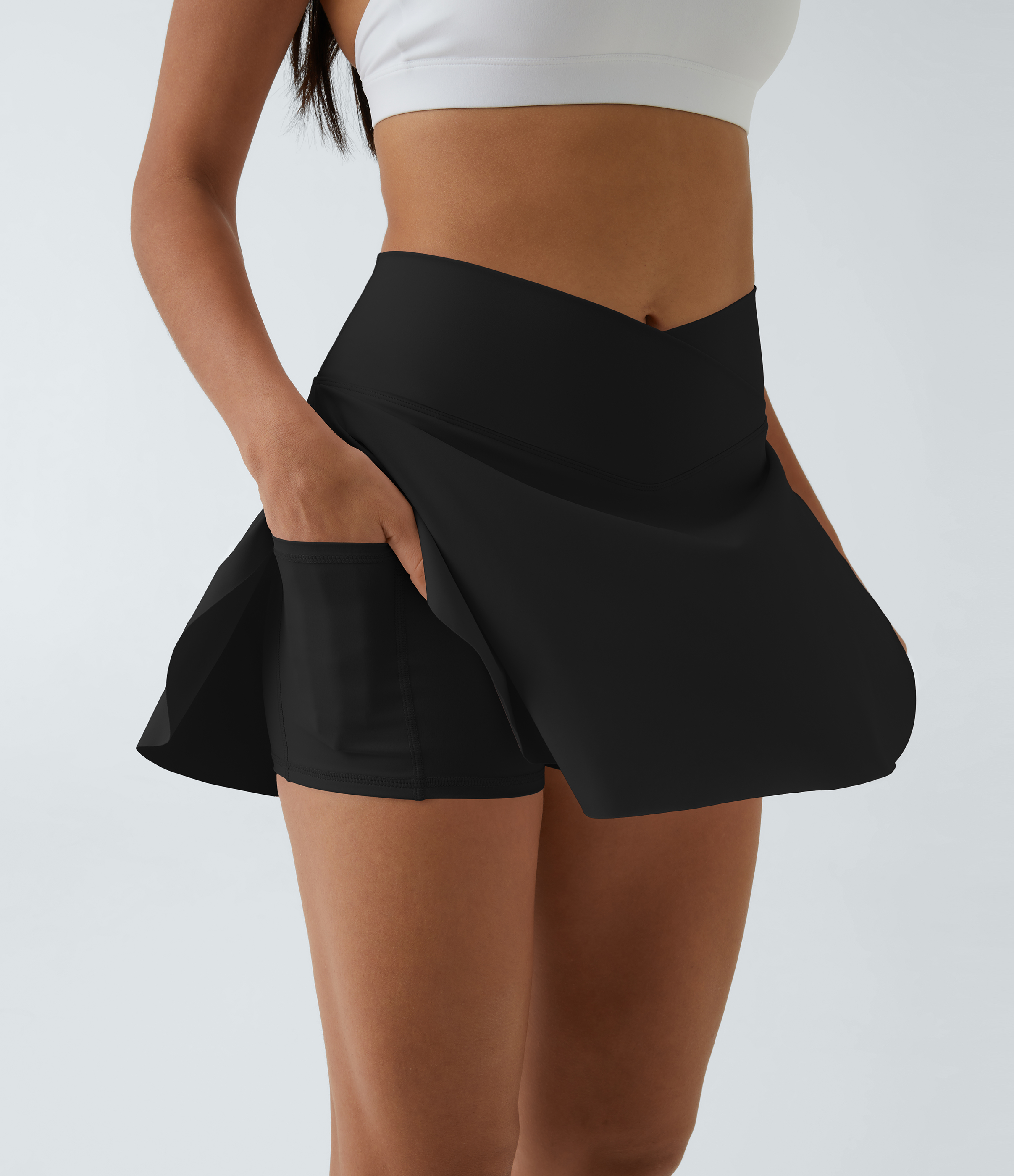 SoftlyZero™ Airy Crossover Pocket 2-in-1 Cool Touch Tennis Skirt-Lucid