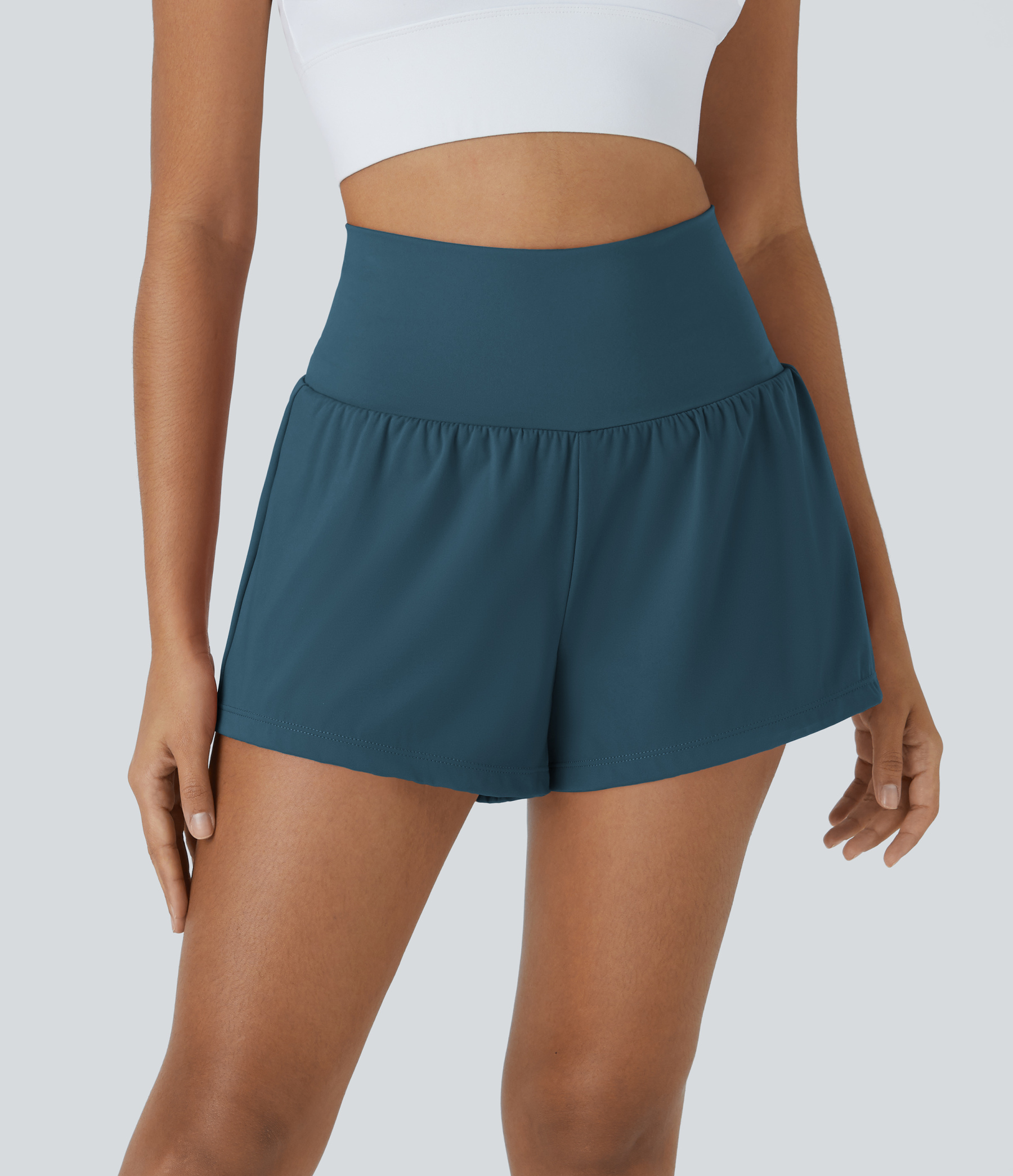 Airy Super High Waisted Cool Touch Yoga Shorts with Pockets