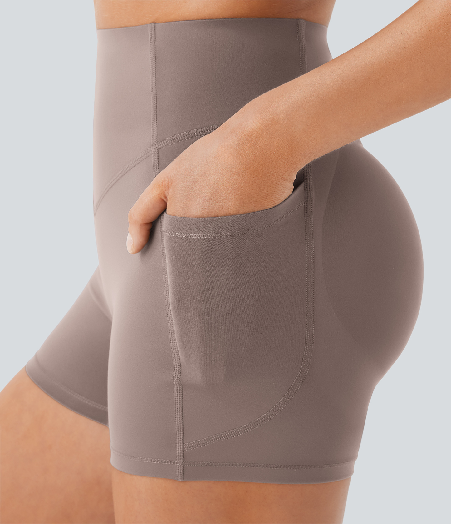 SoCinched High Waisted Scrunch Butt Lifting Tummy Control Pocket Shaping Workout Biker Shorts 3''