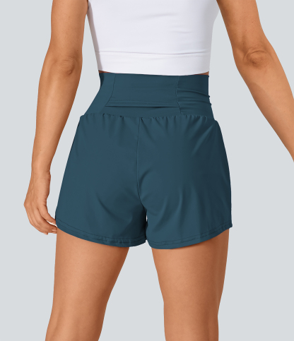 Airy Super High Waisted Cool Touch Yoga Shorts with Pockets