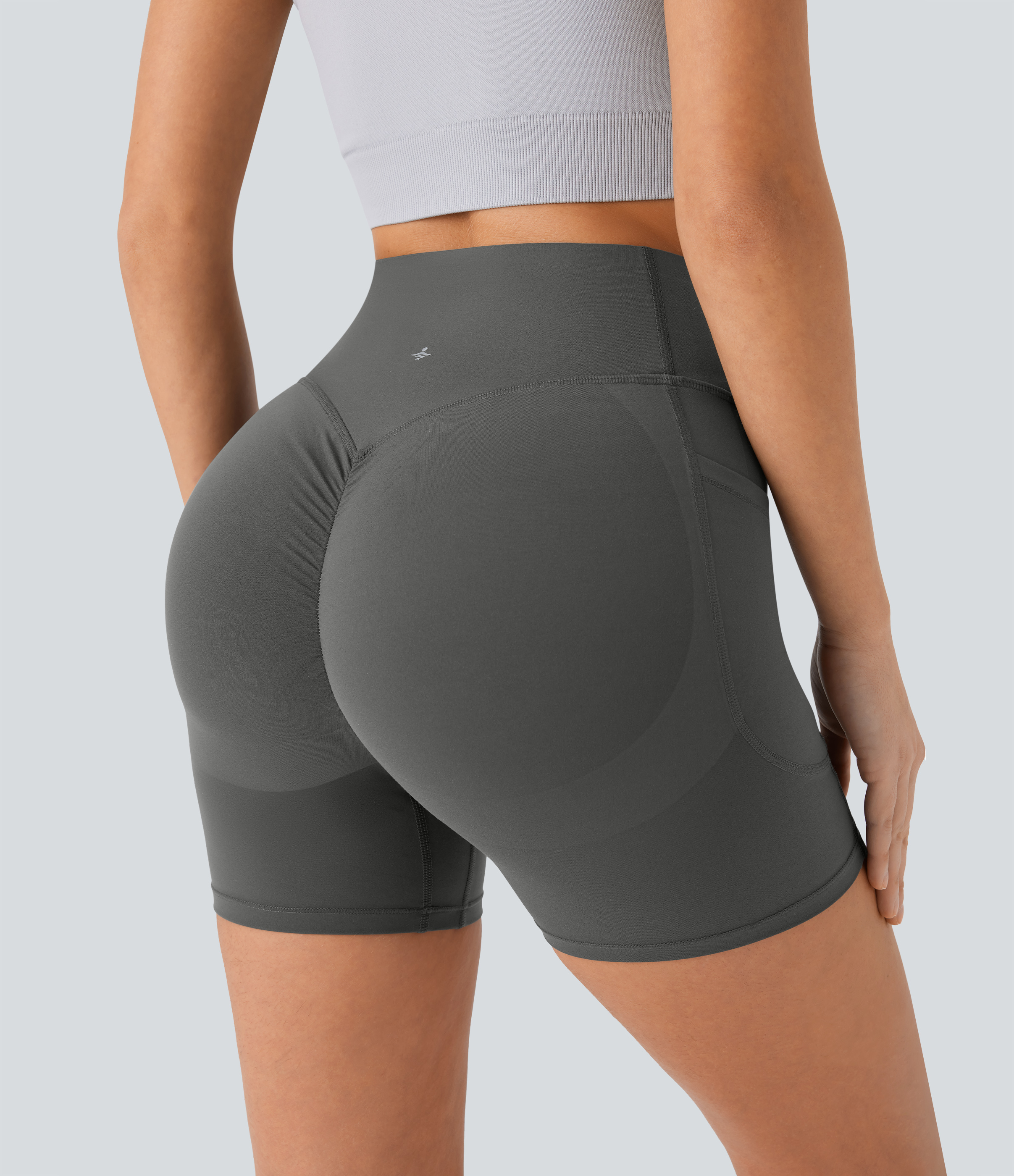 SoCinched High Waisted Scrunch Butt Lifting Tummy Control Side Pocket Shaping Workout Biker Shorts 5''