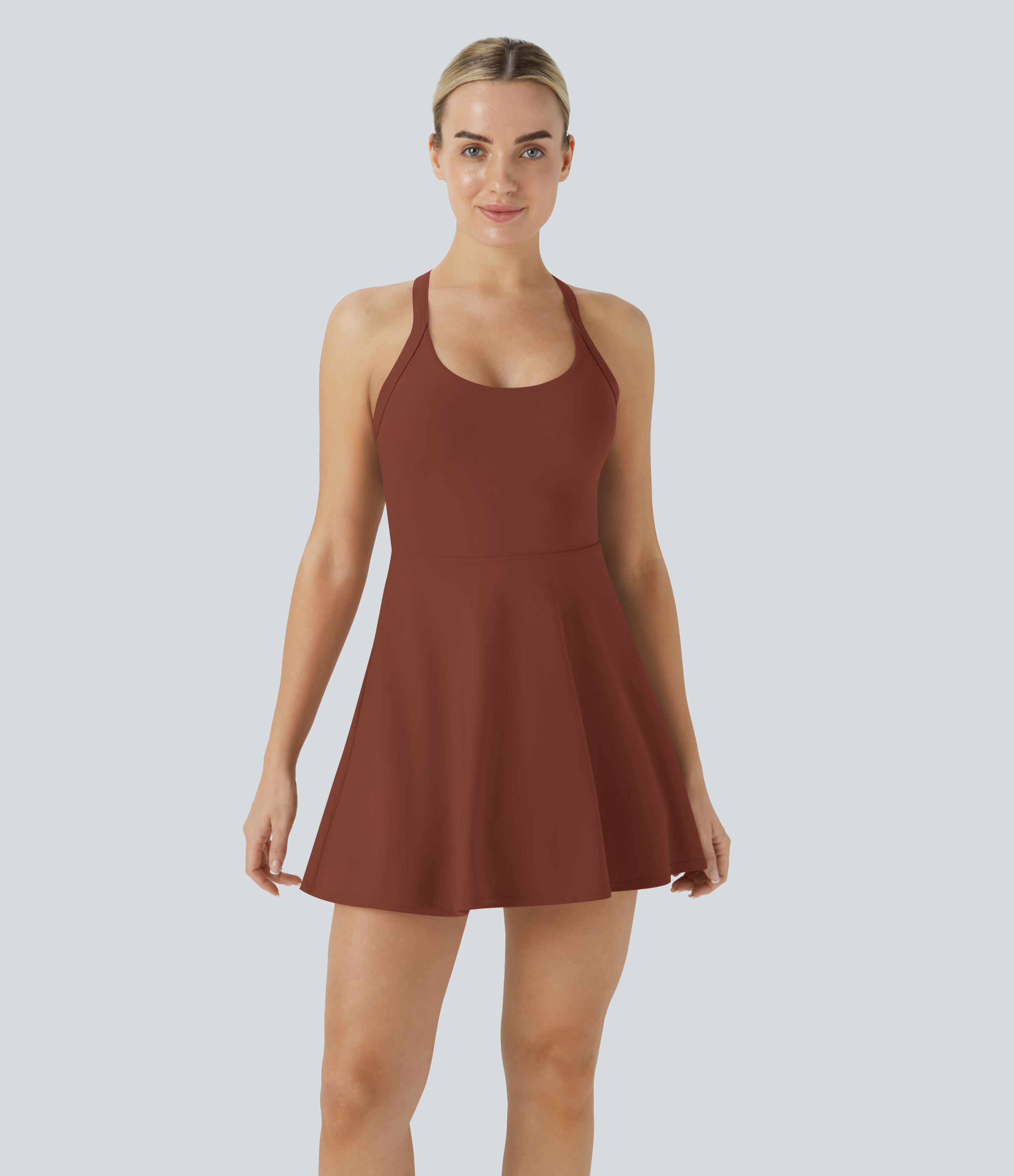 Airy Backless Twisted Cool Touch Dance Active Dress-Easy Peezy Edition