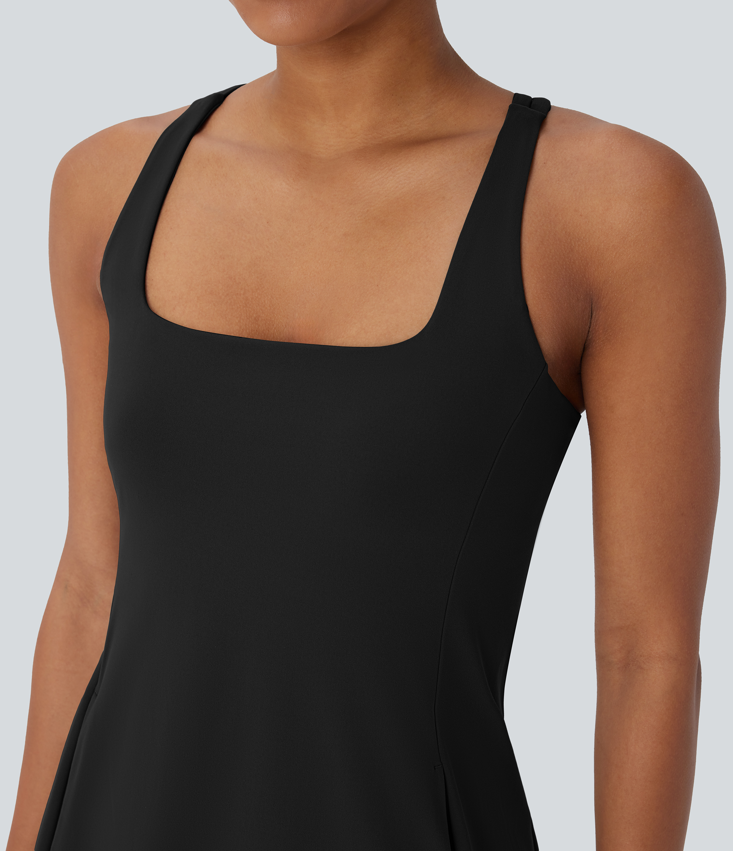 Plush Cut Out Pocket 2-Piece Mini Yoga Active Dress