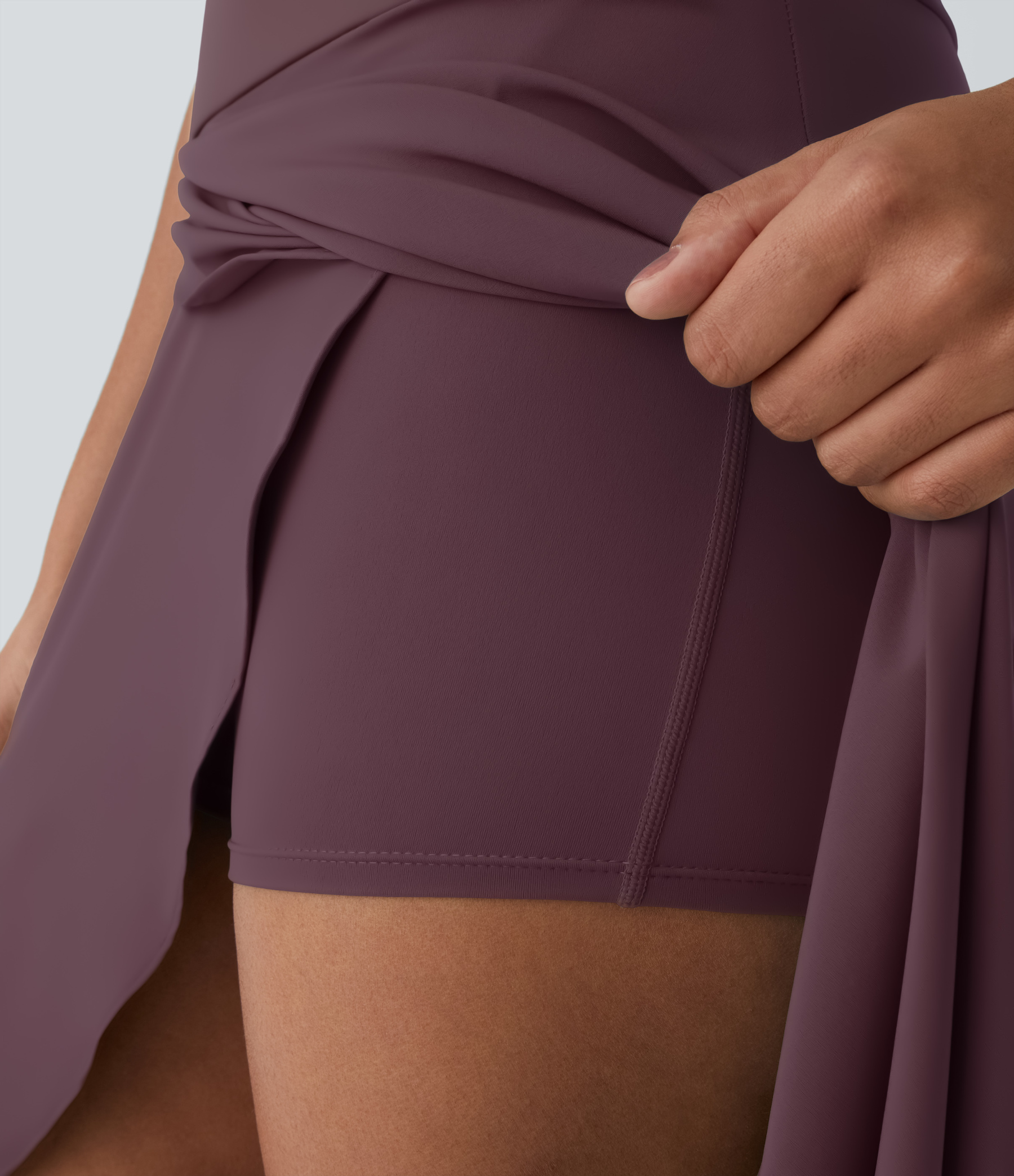 High Waisted High Low Ruffle 2-in-1 Flowy Quick Dry Casual Regular Maxi Skirt