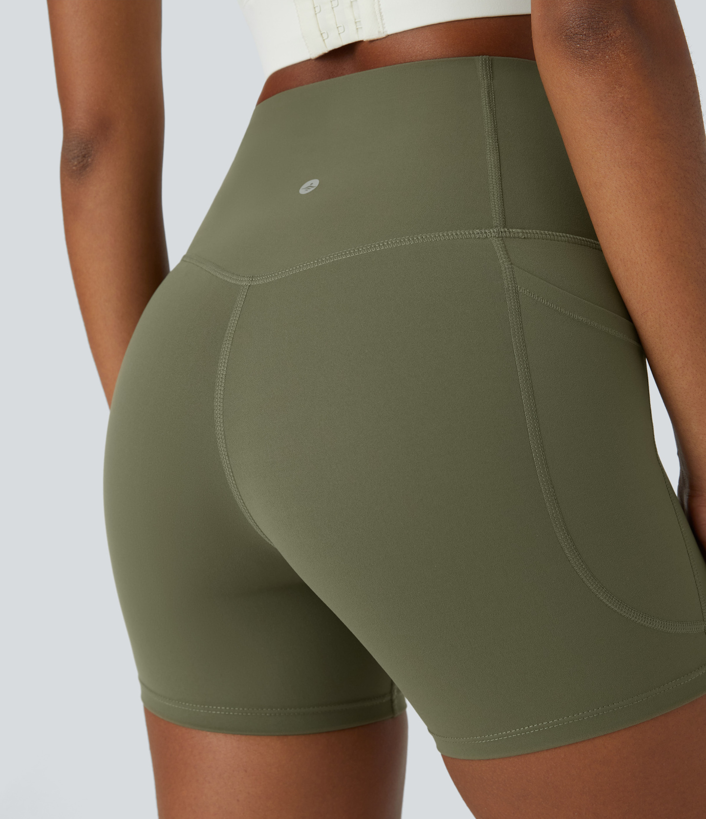 SoCinched High Waisted Tummy Control Side Pocket Shaping Training Biker Shorts 5''