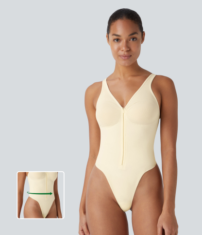 Flow Zipper Tummy Control Lounge Shapewear Bodysuit