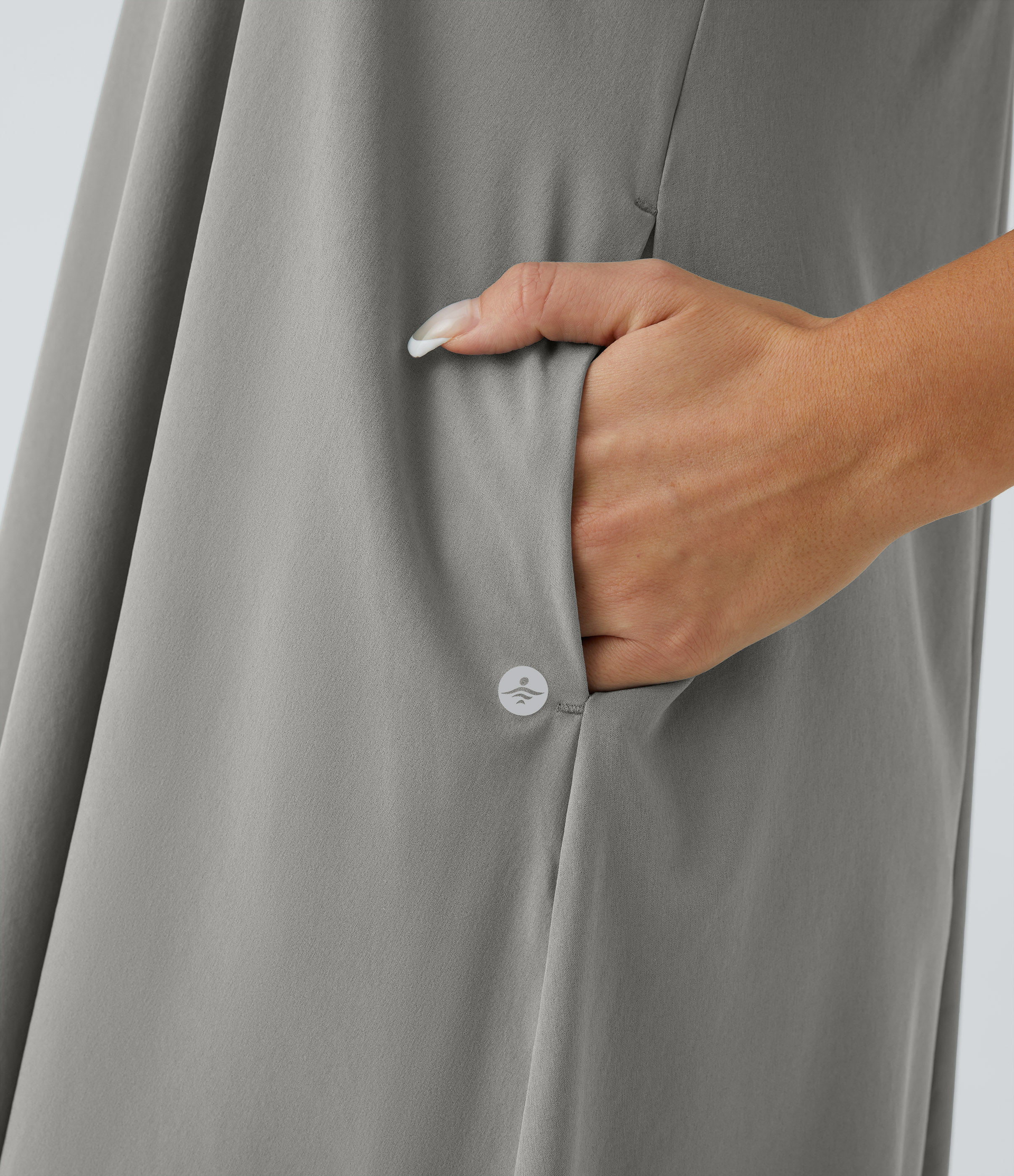 Backless Racerback Side Pocket High Low Flowy Midi Quick Dry Casual Dress