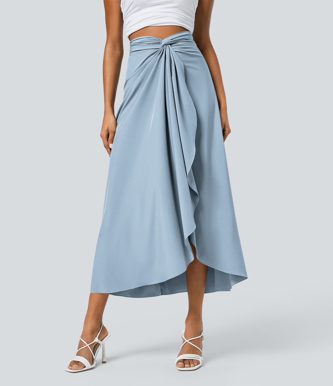 High Waisted Wrapped Tie Back Quick Dry Skirt