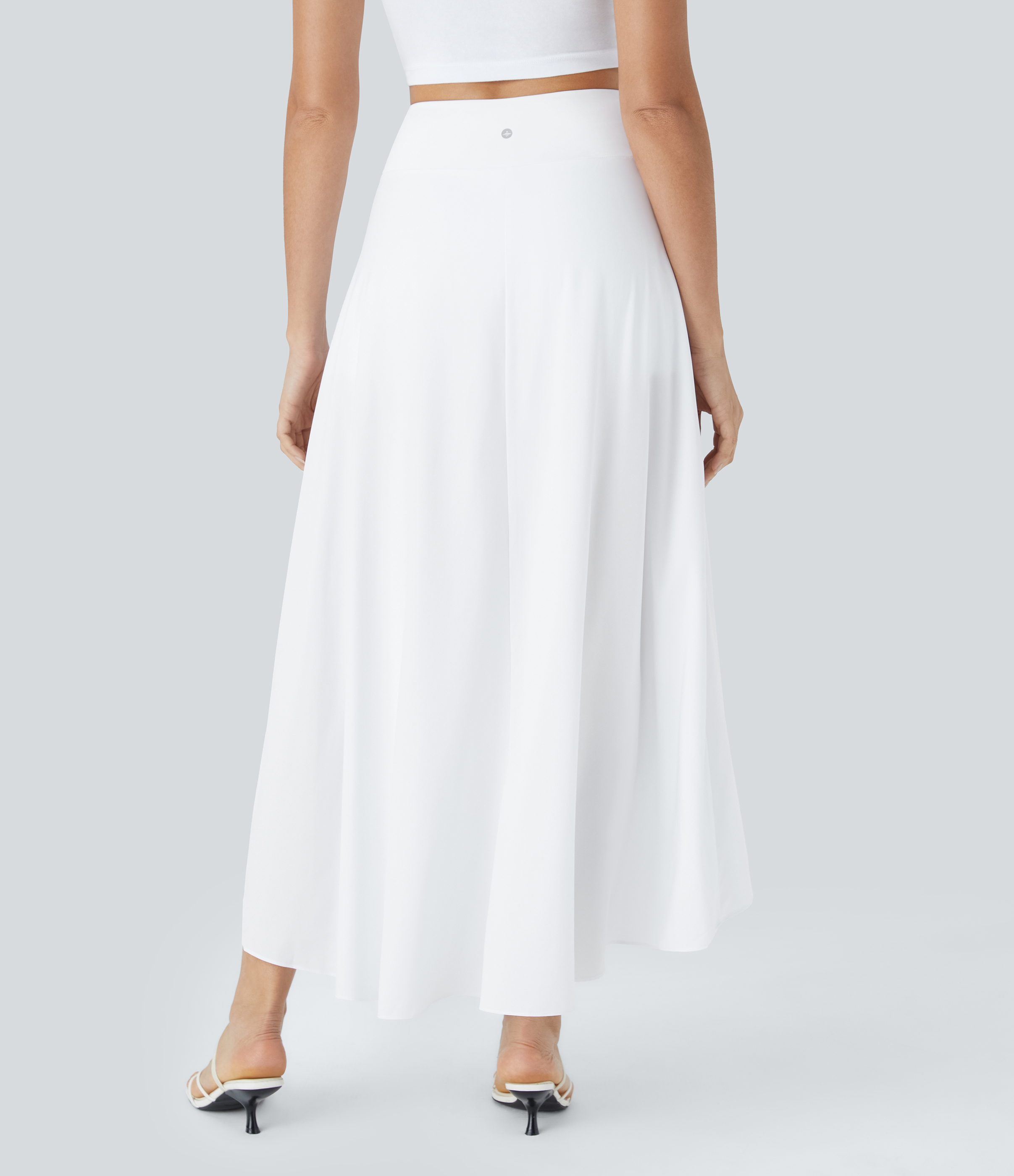 High Waisted High Low Ruffle 2-in-1 Flowy Quick Dry Casual Regular Maxi Skirt