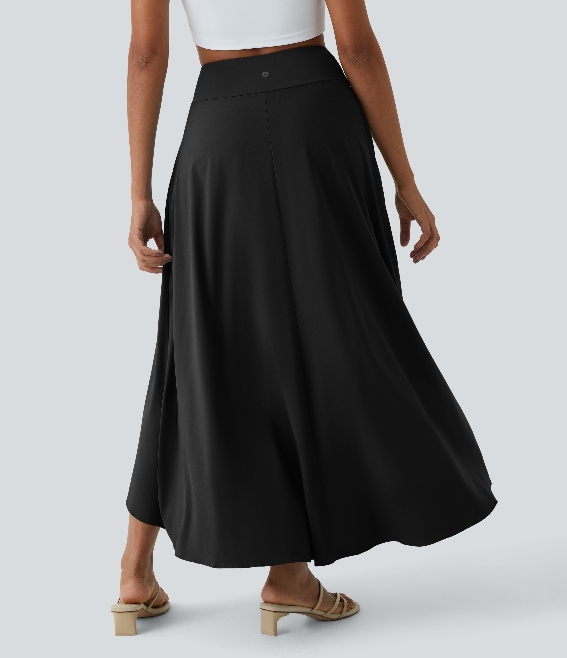High Waisted High Low Ruffle 2-in-1 Flowy Quick Dry Casual Regular Maxi Skirt