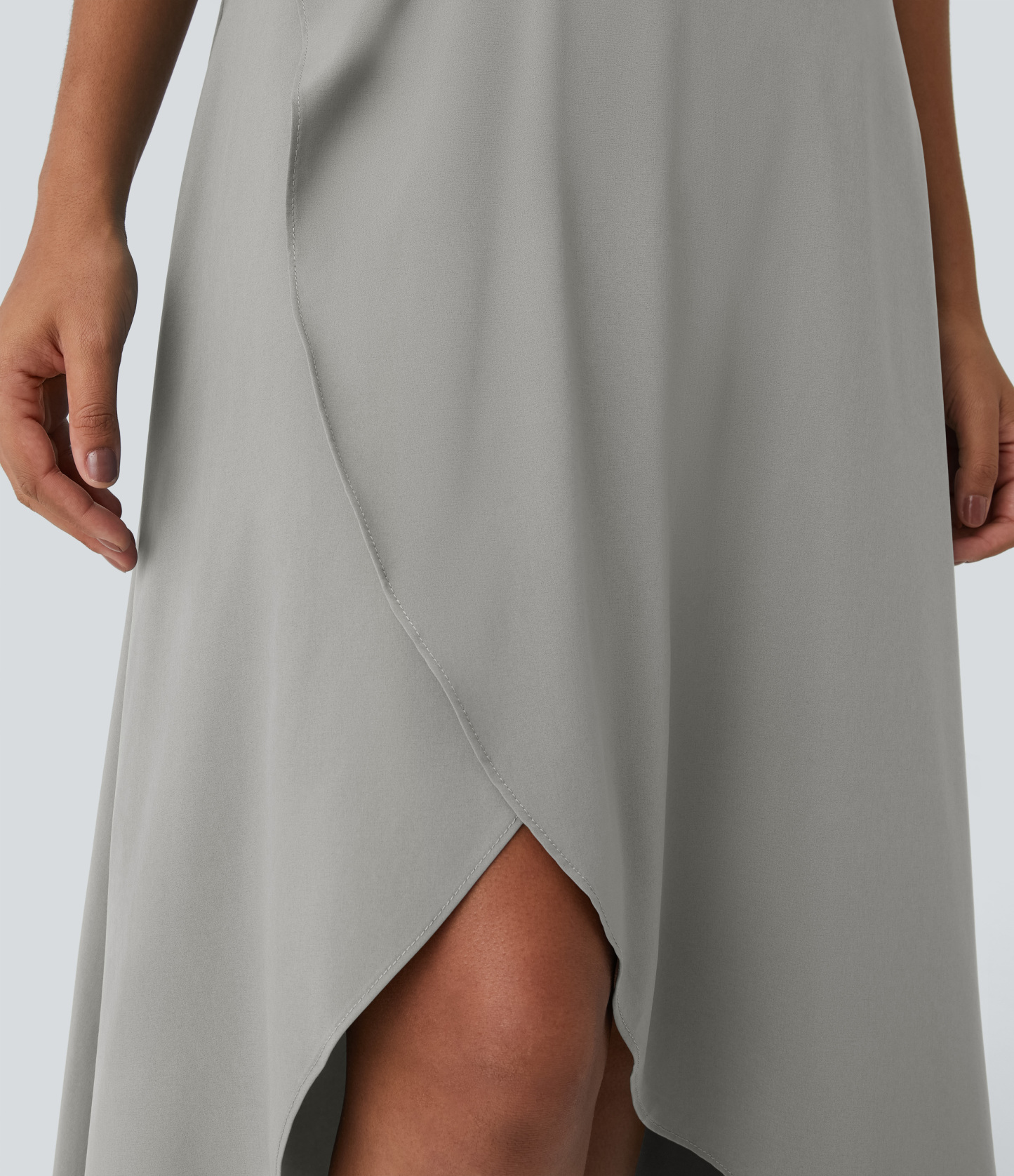 High Waisted High Low Ruffle 2-in-1 Flowy Quick Dry Casual Regular Maxi Skirt