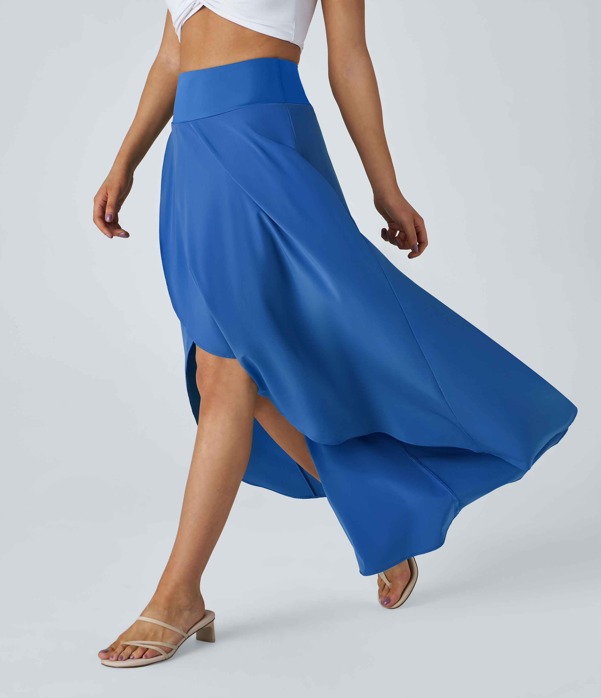 Breezeful™ High Waisted High Low Ruffle 2-in-1 Flowy Quick Dry Casual 