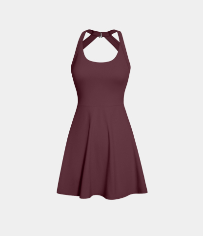 Airy Backless Twisted Cool Touch Dance Active Dress-Easy Peezy Edition