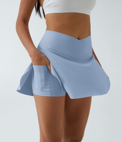 Airy Crossover Pocket 2-in-1 Cool Touch Tennis Skirt-Lucid-Longer Length-UPF50+
