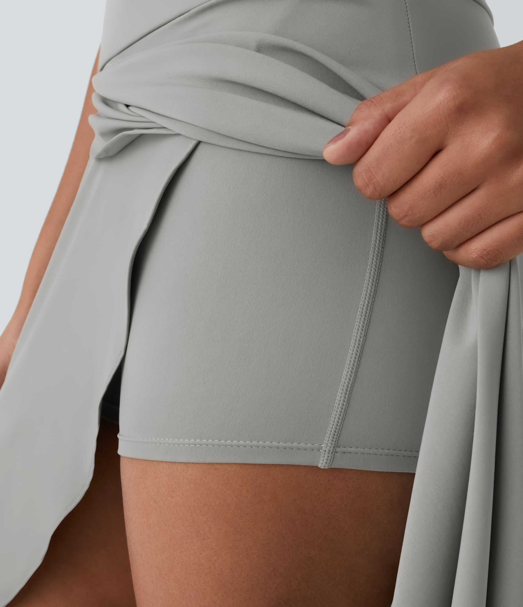 High Waisted High Low Ruffle 2-in-1 Flowy Quick Dry Casual Regular Maxi Skirt