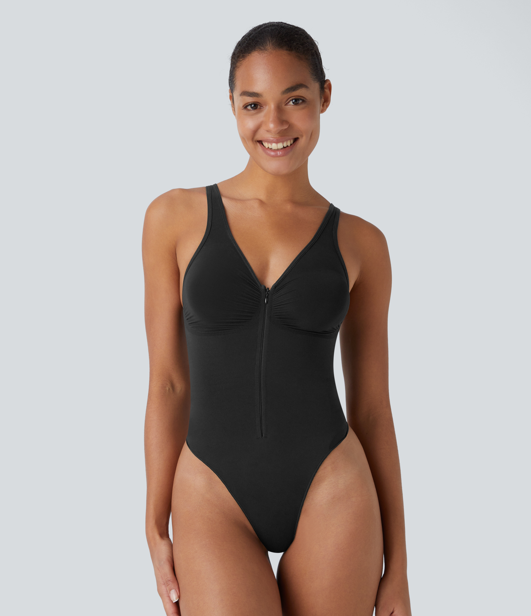 Flow Zipper Tummy Control Lounge Shapewear Bodysuit