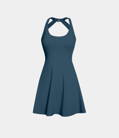 Airy Backless Twisted Cool Touch Dance Active Dress-Easy Peezy Edition