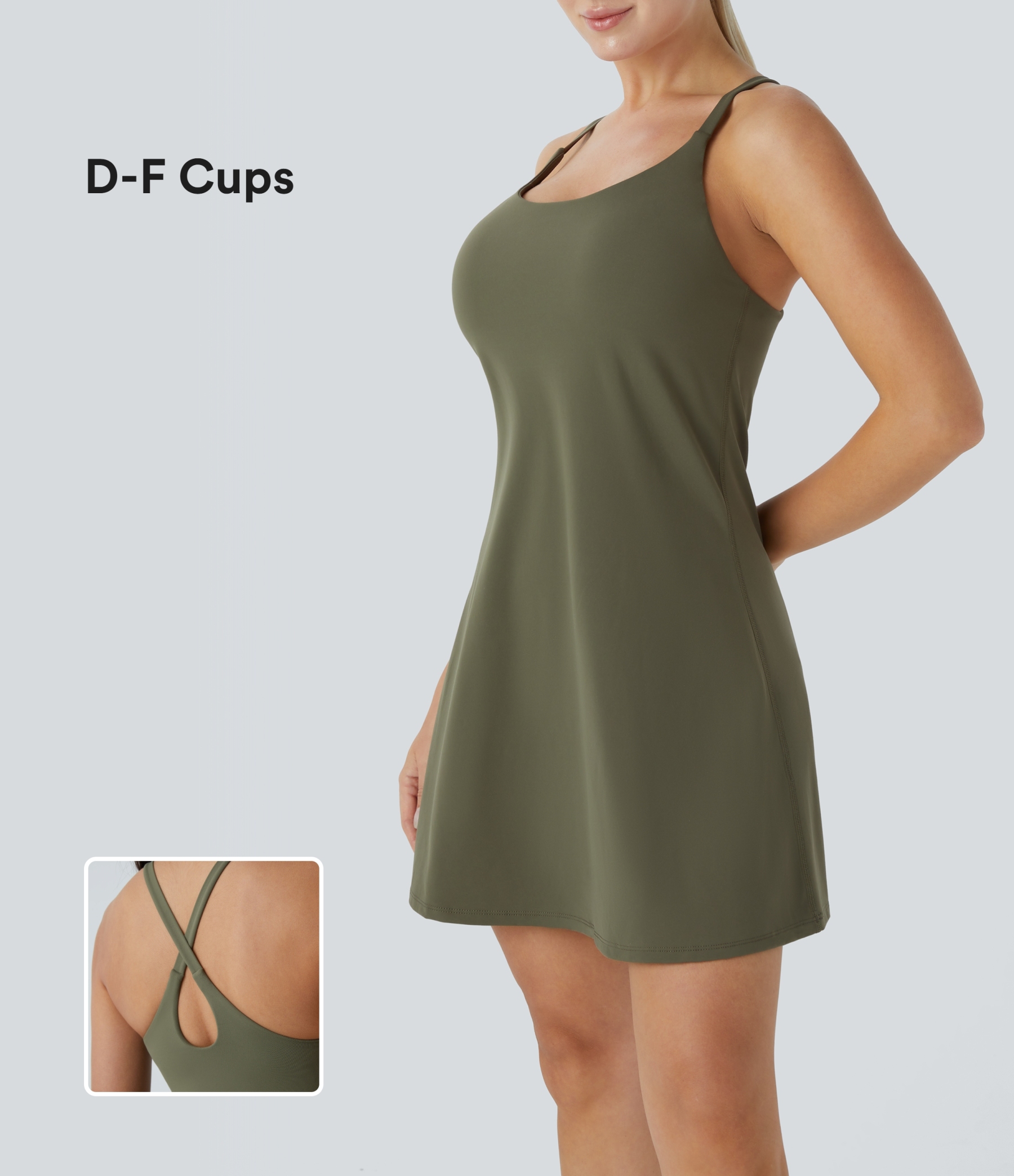 Plush 2-in-1 Pocket Mini Active Dress-D/DD/DDD/F Cups
