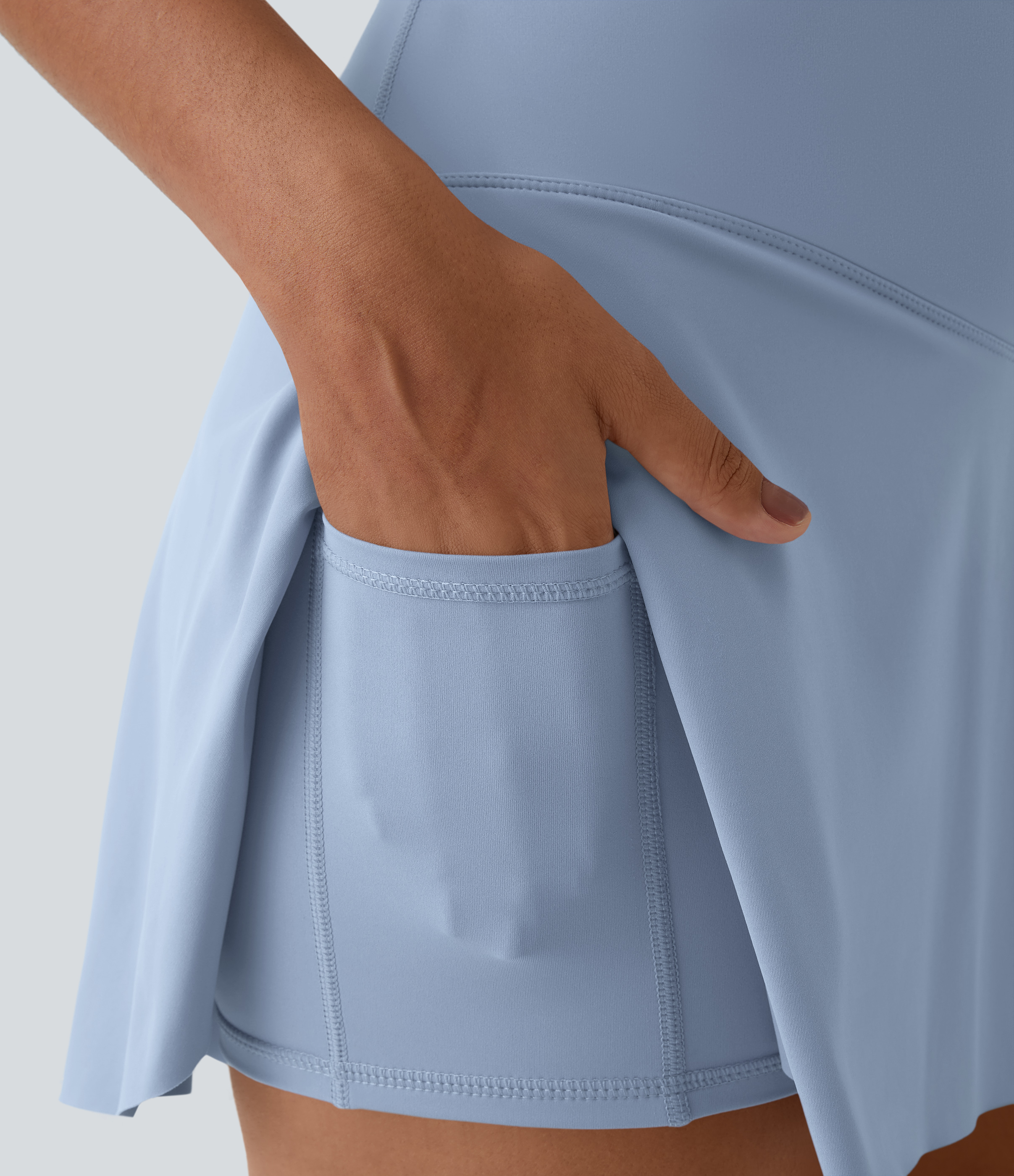 Airy Crossover 2-in-1 Side Pocket Cool Touch Mini Tennis Skirt-Lucid-UPF50+