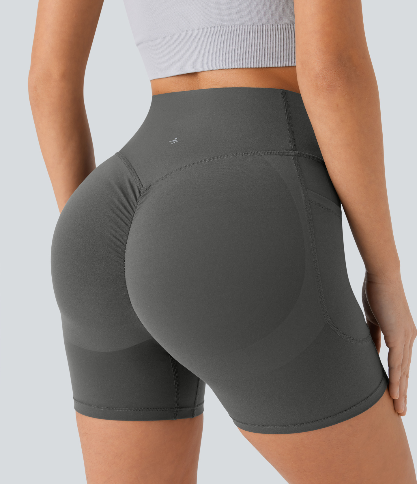 SoCinched High Waisted Scrunch Butt Lifting Tummy Control Side Pocket Shaping Workout Biker Shorts 5''
