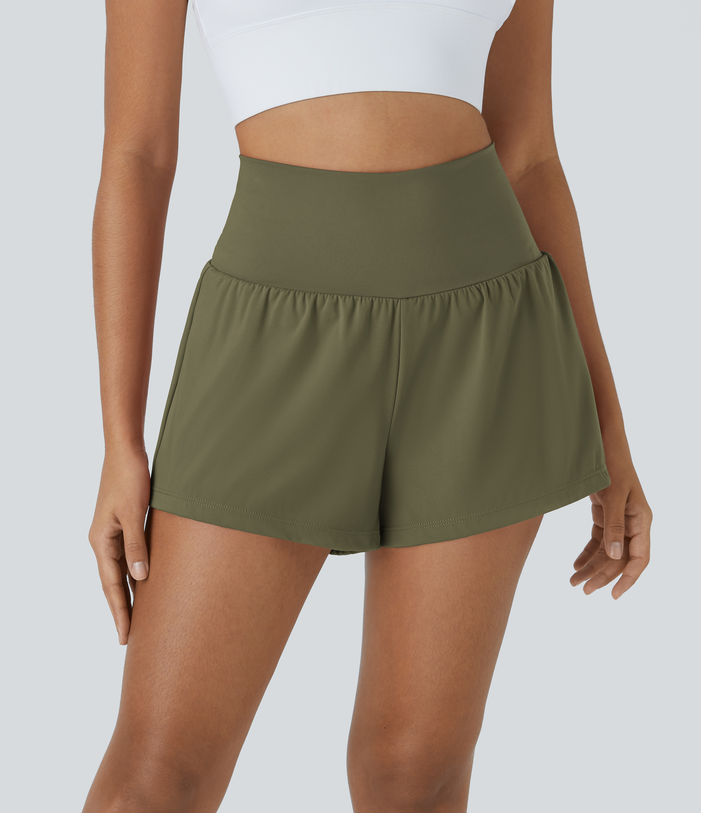 Airy Super High Waisted Cool Touch Yoga Shorts with Pockets