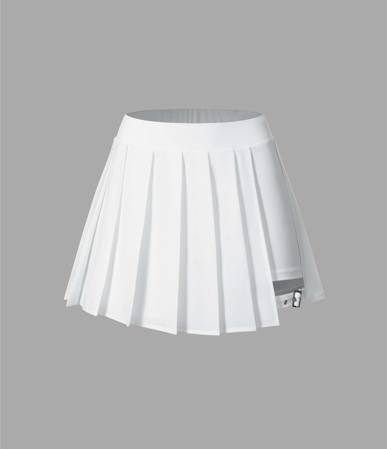 High Waisted Pleated 2-in-1 Pocket Adjustable Buckle Micro Mini Quick Dry Casual Skirt