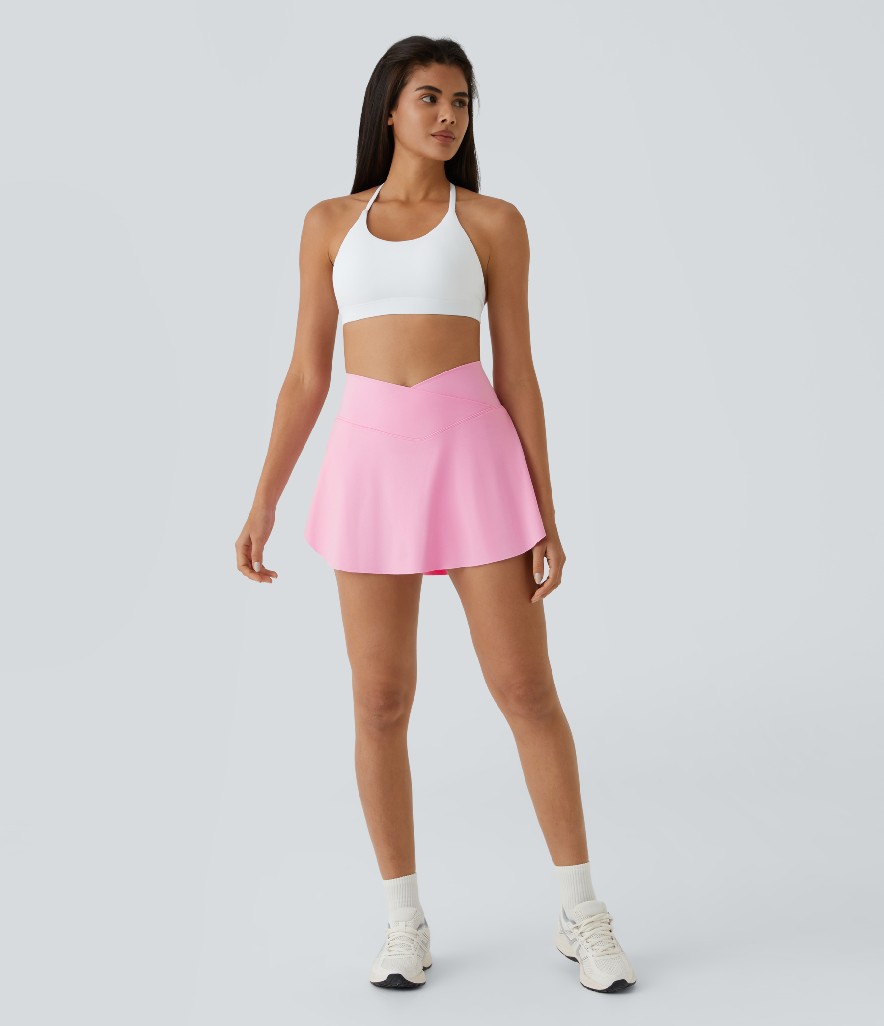 Airy Crossover Pocket 2-in-1 Cool Touch Tennis Skirt-Lucid-Longer Length-UPF50+