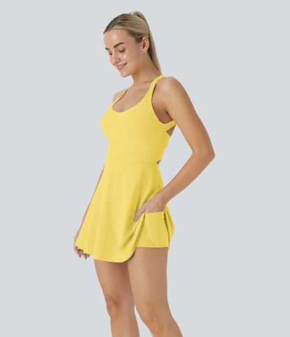Airy Backless Twisted Cool Touch Dance Active Dress-Easy Peezy Edition