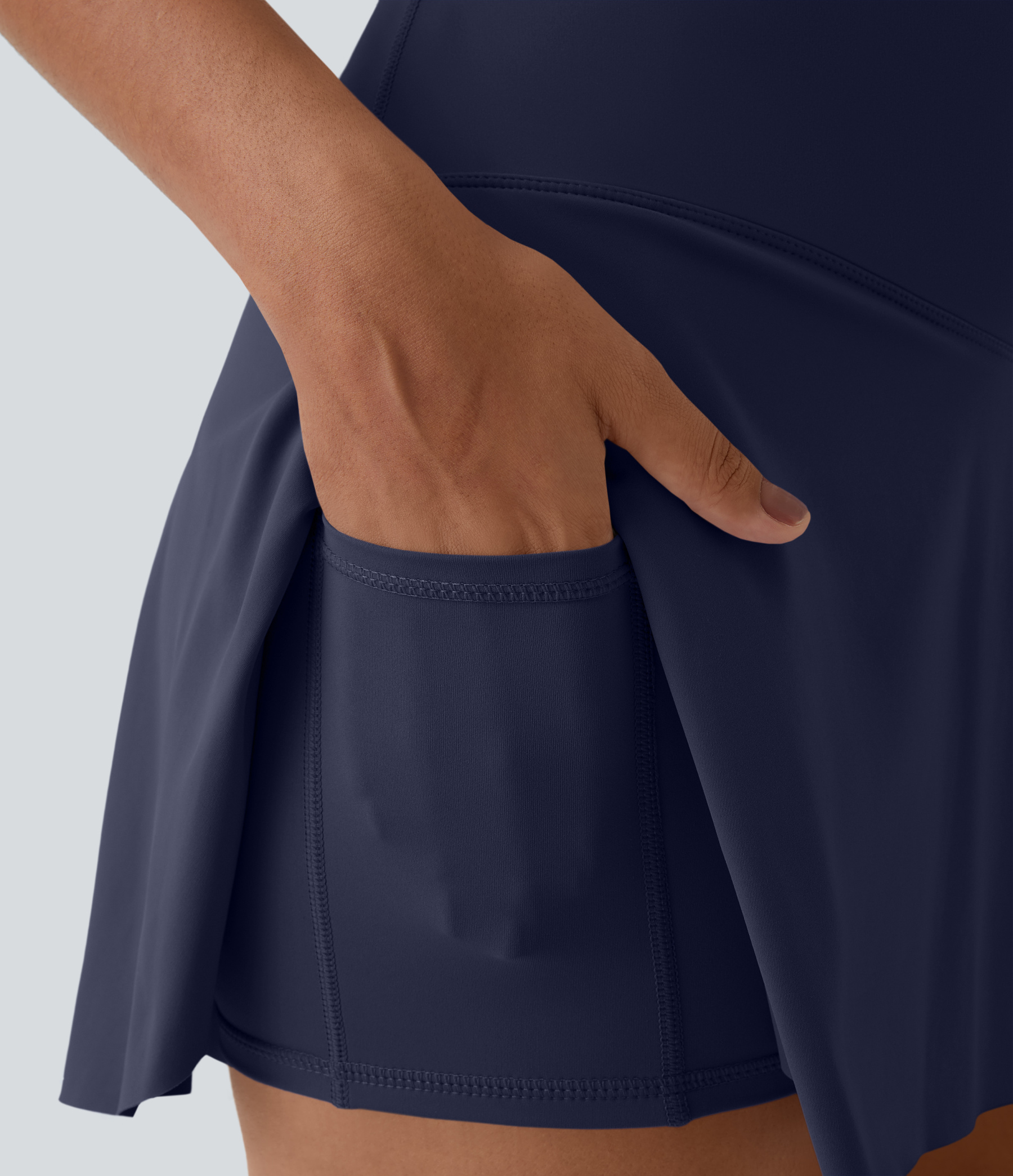 Airy Crossover 2-in-1 Side Pocket Cool Touch Mini Tennis Skirt-Lucid-UPF50+
