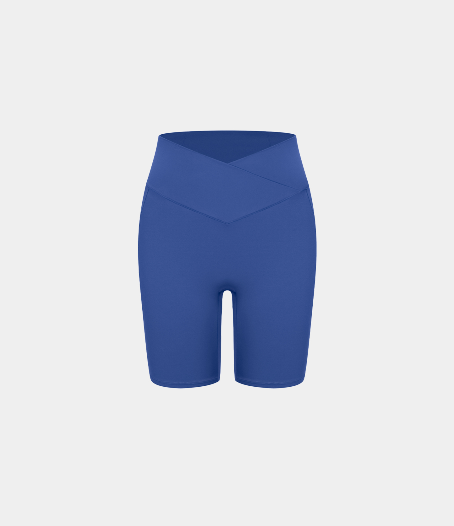 High Waisted Crossover Pocket Yoga Biker Shorts 7"-UPF50+