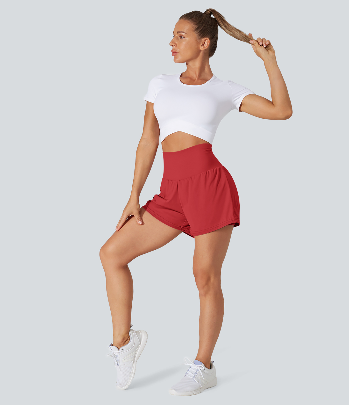 Airy Super High Waisted Cool Touch Yoga Shorts with Pockets