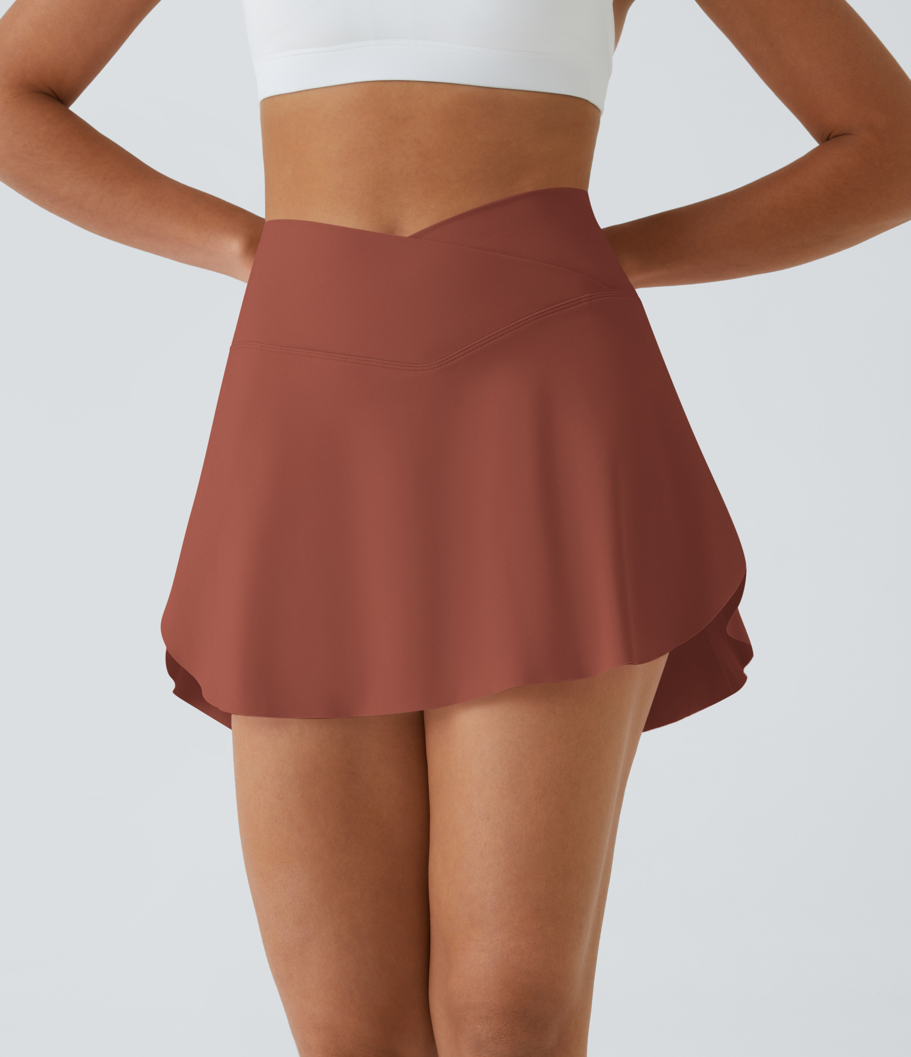 Airy Crossover Pocket 2-in-1 Cool Touch Tennis Skirt-Lucid-Longer Length-UPF50+