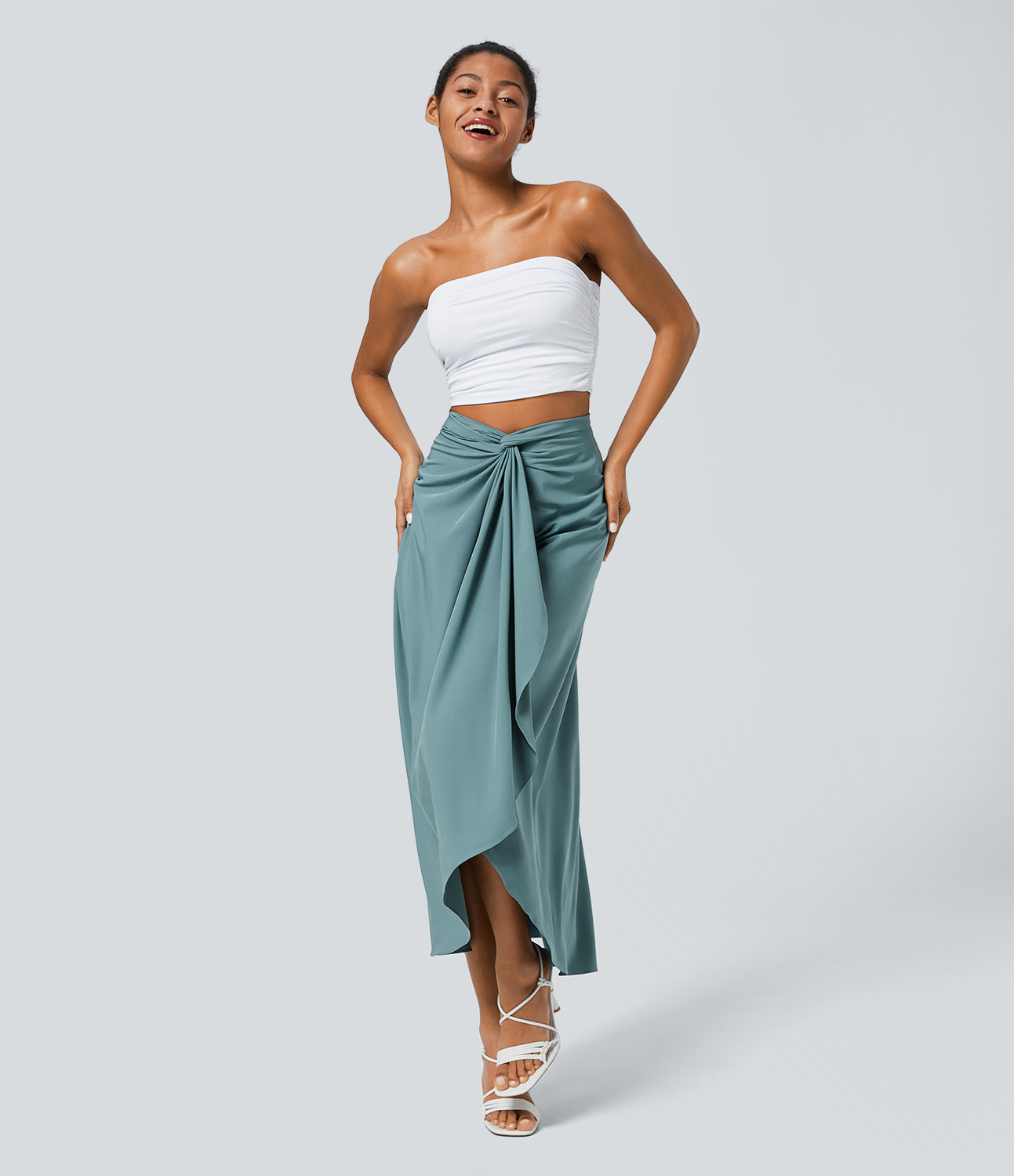 High Waisted Wrapped Tie Back Quick Dry Skirt